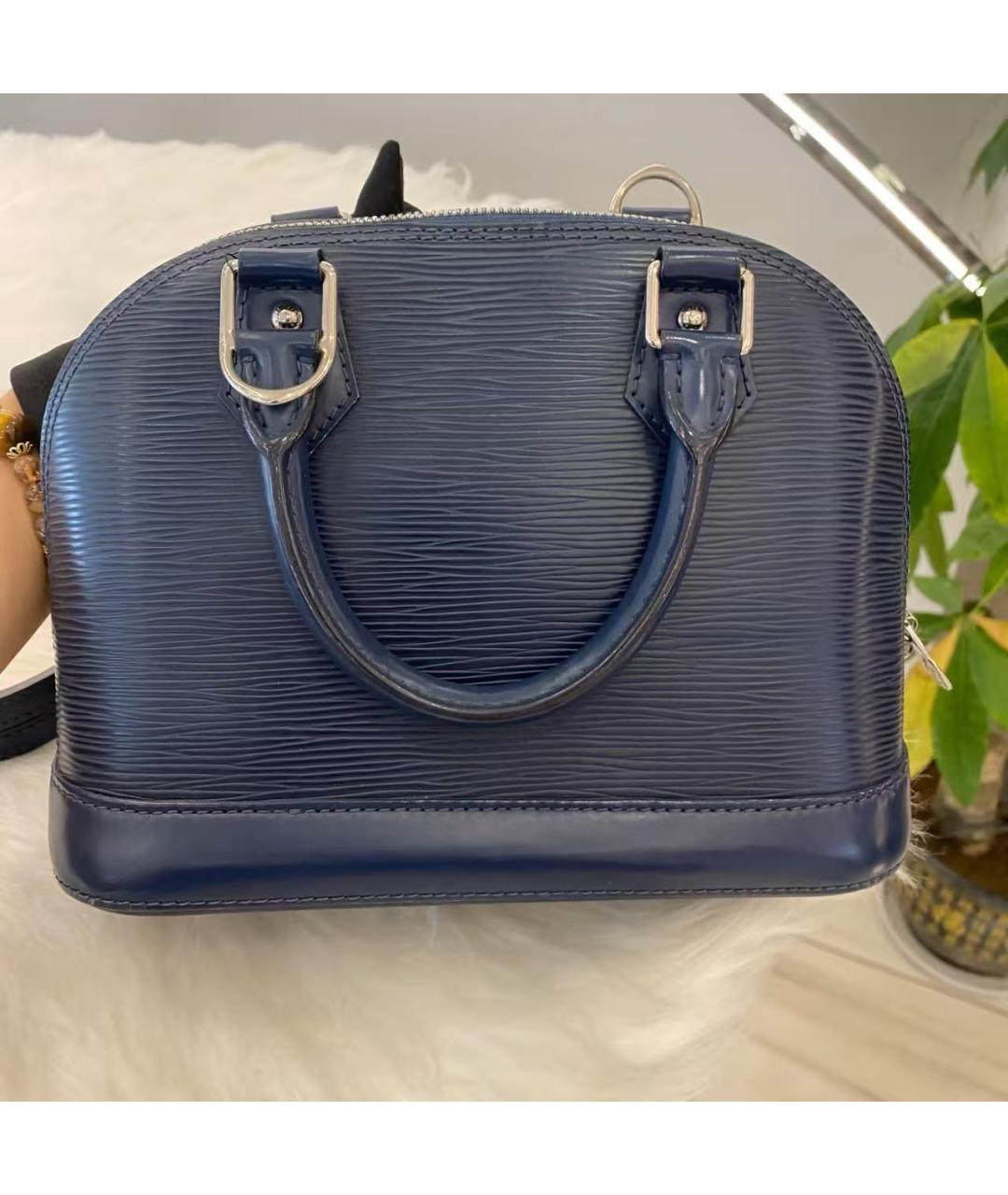 LOUIS VUITTON Синяя кожаная сумка с короткими ручками, фото 3