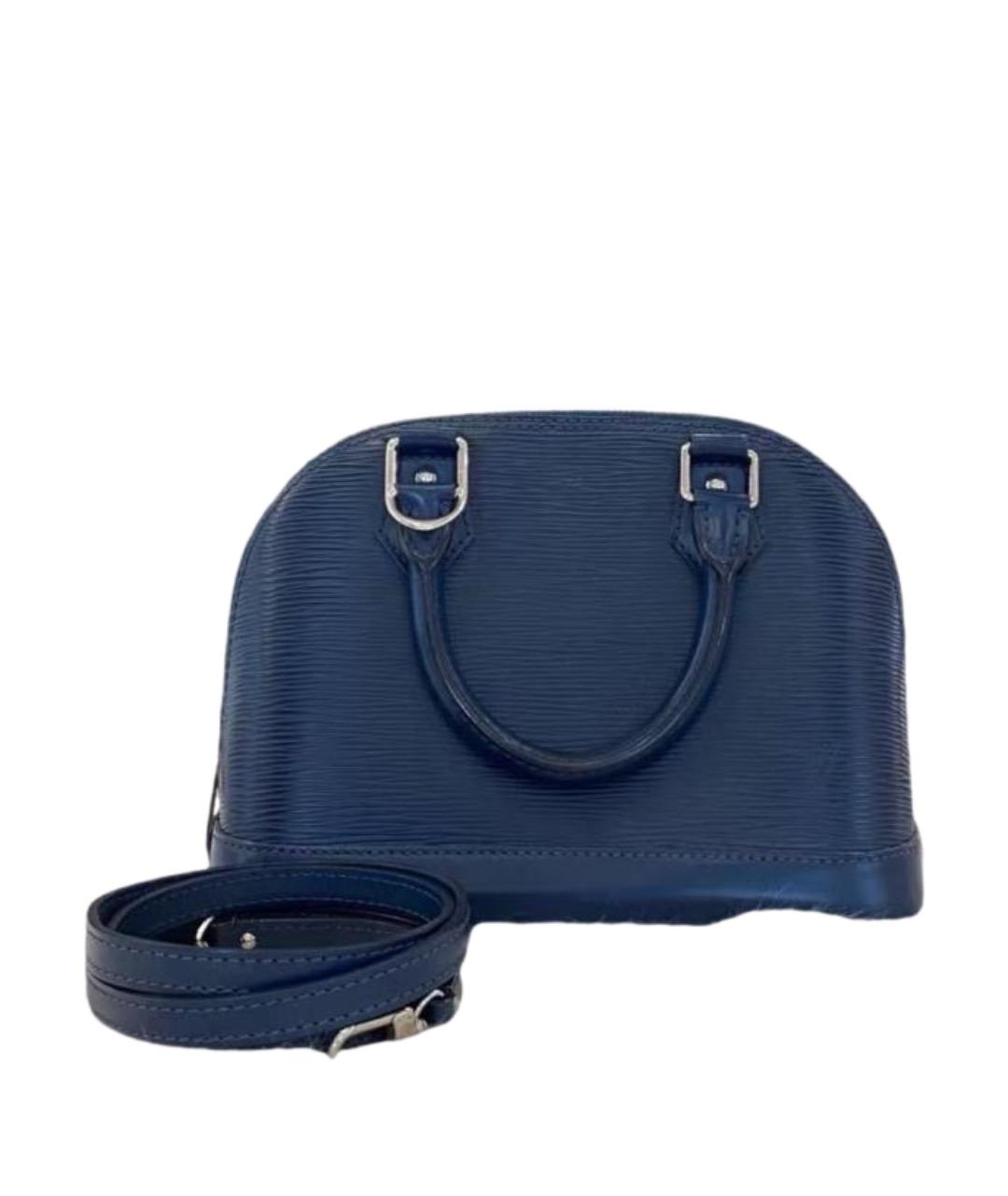 LOUIS VUITTON Синяя кожаная сумка с короткими ручками, фото 1