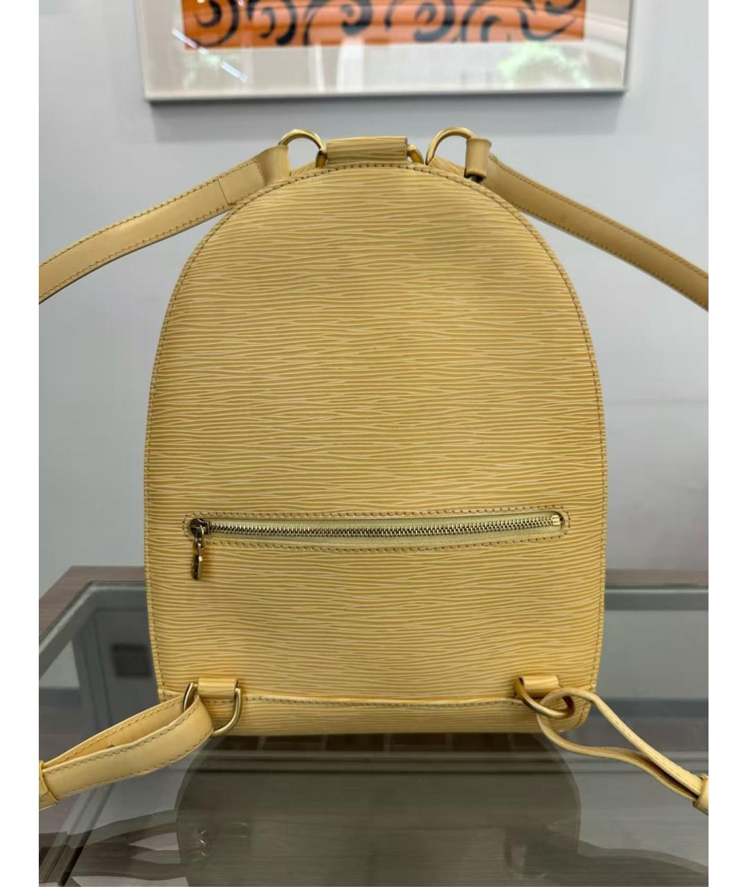 LOUIS VUITTON Желтый кожаный рюкзак, фото 2
