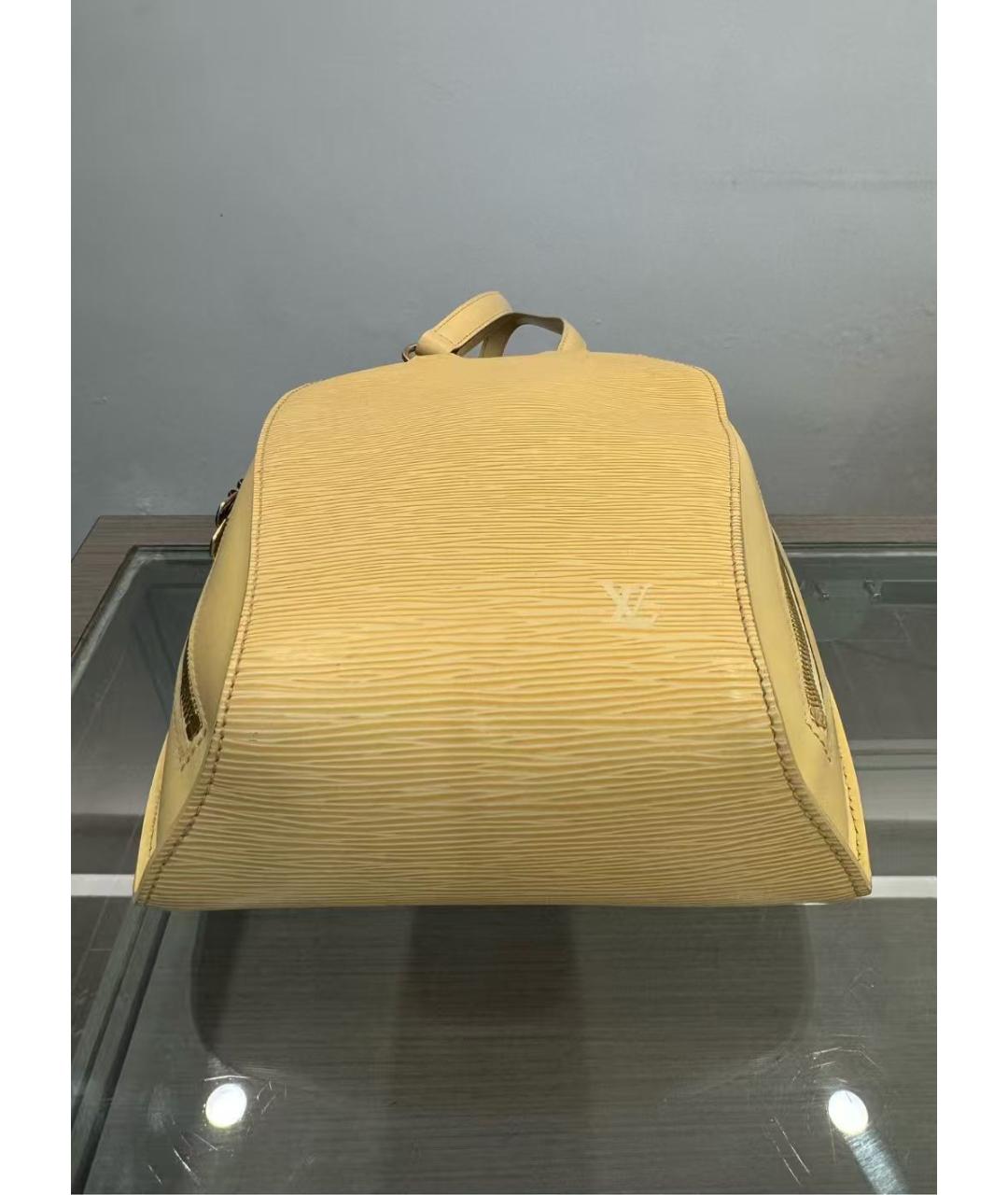 LOUIS VUITTON Желтый кожаный рюкзак, фото 3