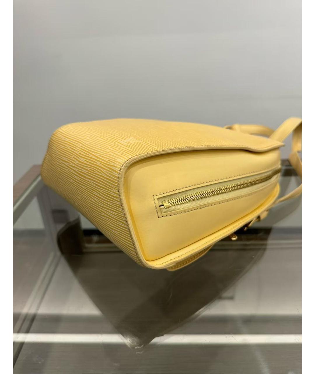 LOUIS VUITTON Желтый кожаный рюкзак, фото 4