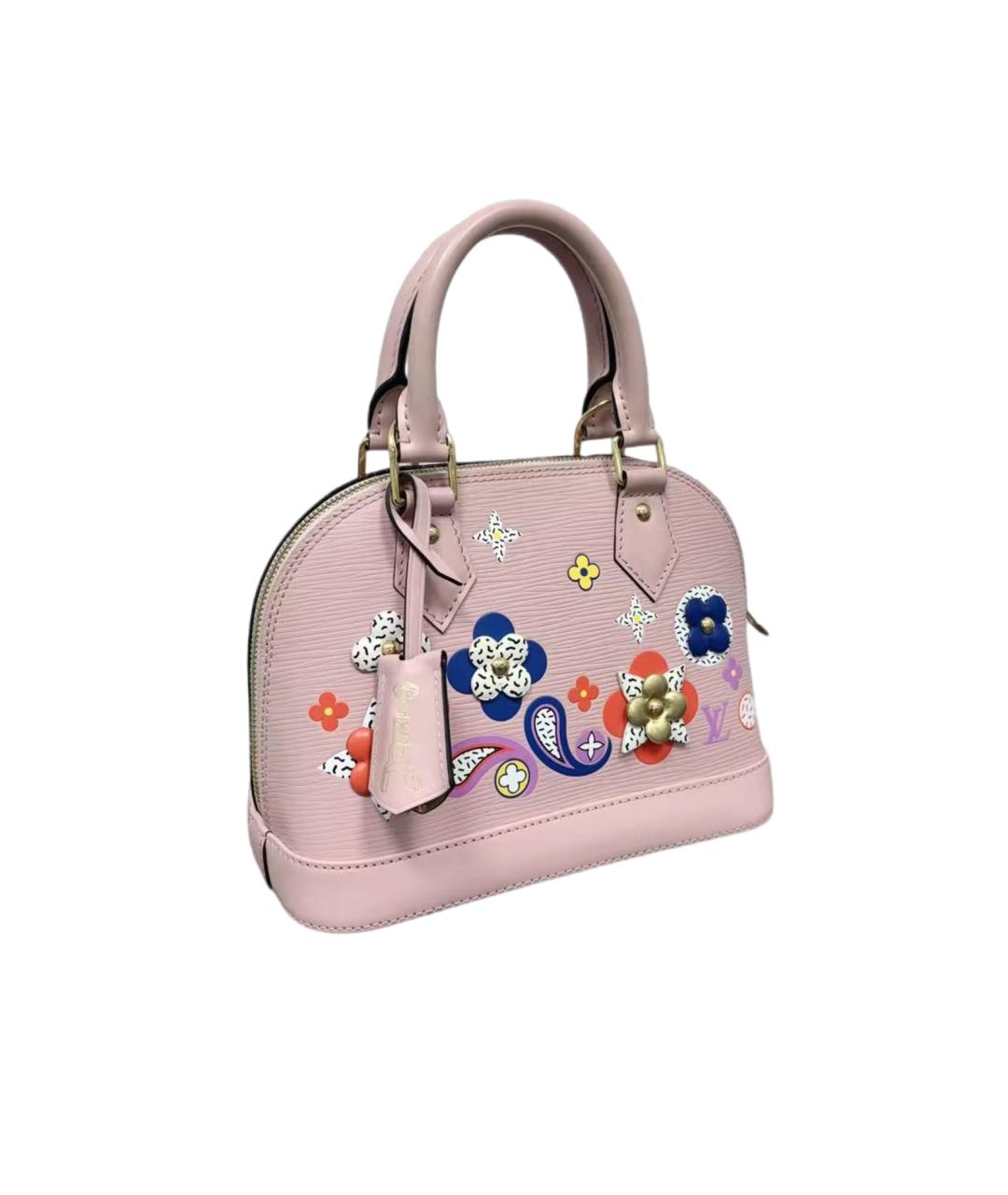 LOUIS VUITTON Розовая кожаная сумка с короткими ручками, фото 8