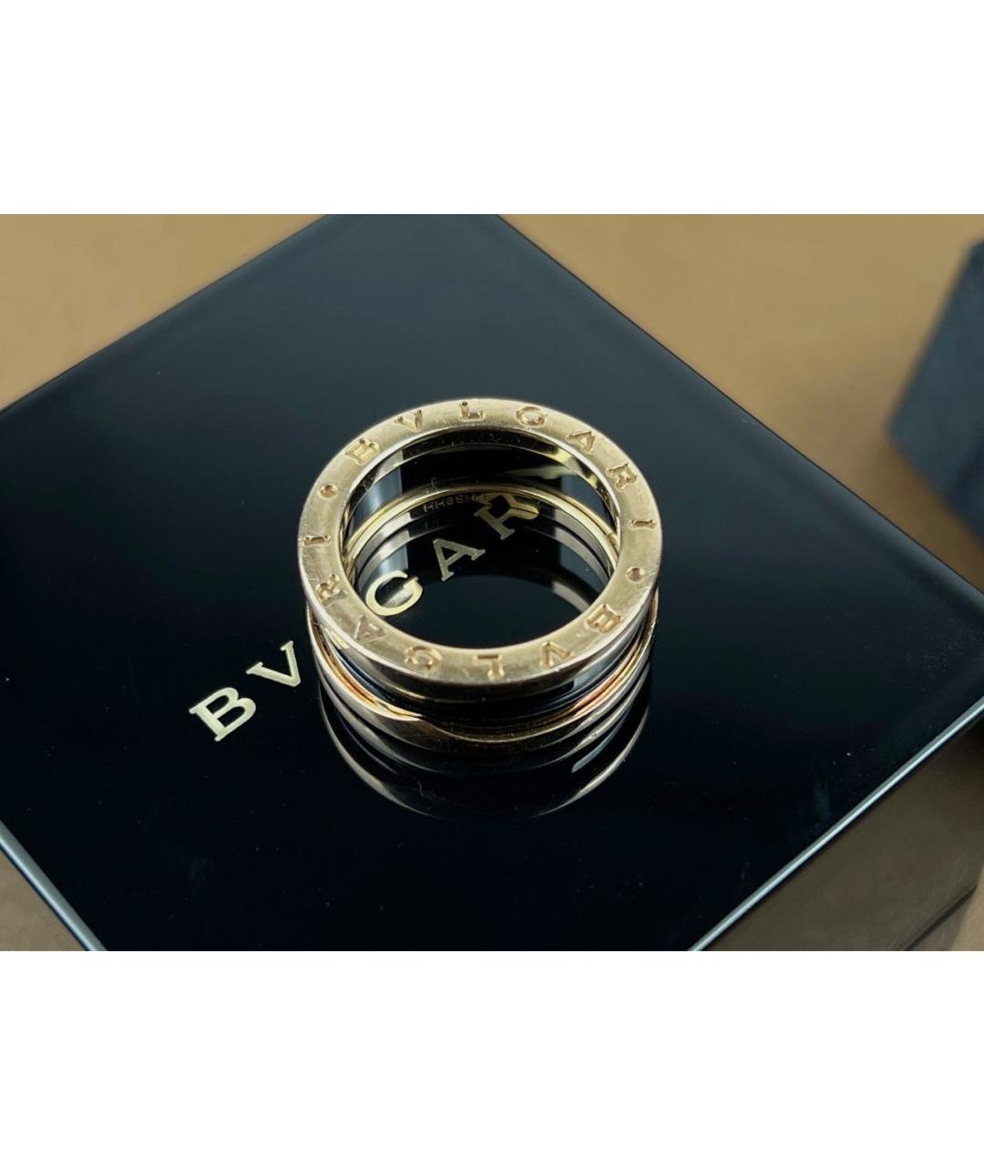 BVLGARI Черное кольцо из розового золота, фото 2