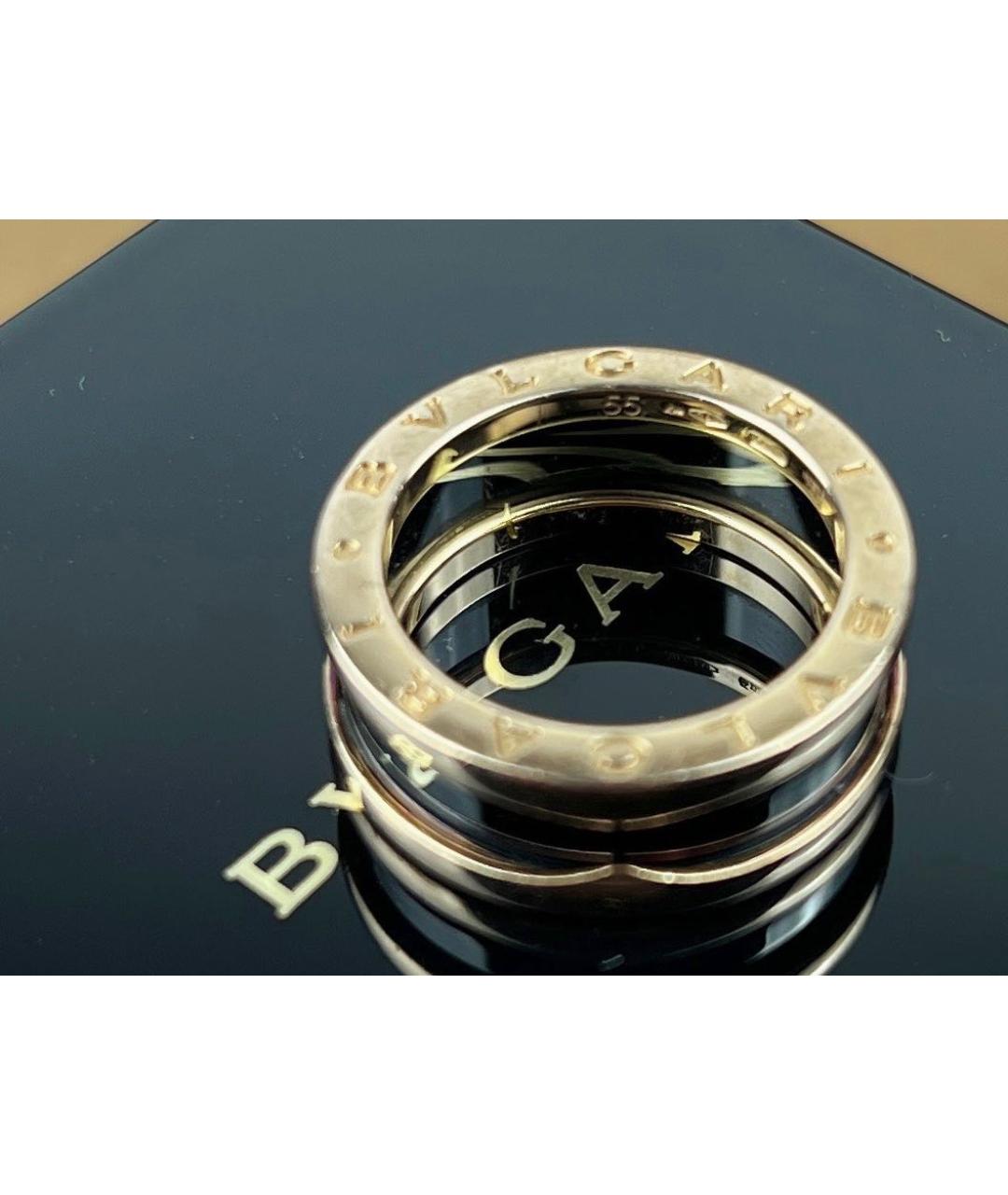 BVLGARI Черное кольцо из розового золота, фото 3