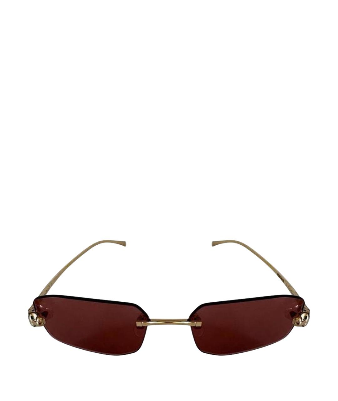 CARTIER Розовые металлические солнцезащитные очки, фото 1