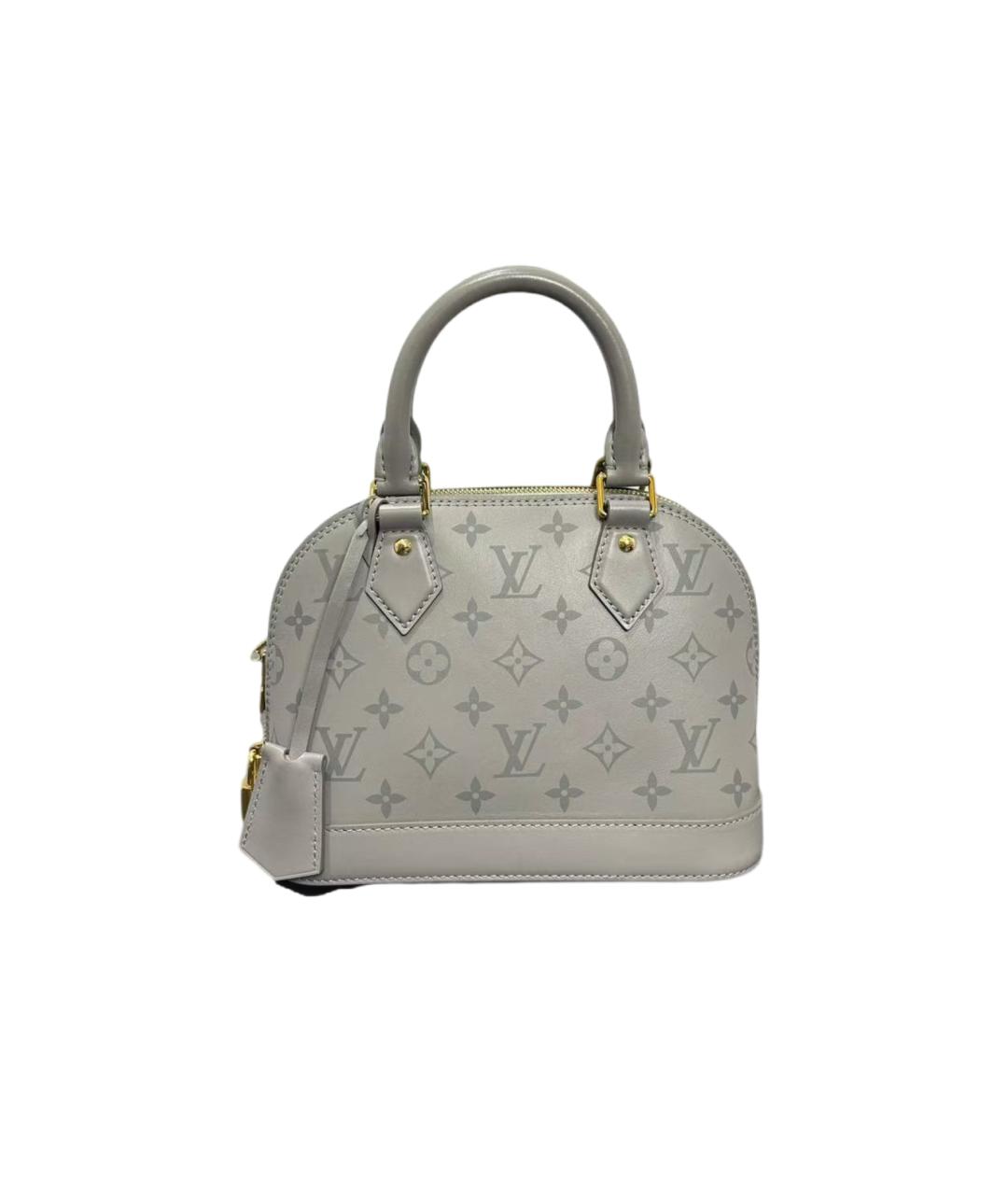 LOUIS VUITTON Серая кожаная сумка с короткими ручками, фото 8