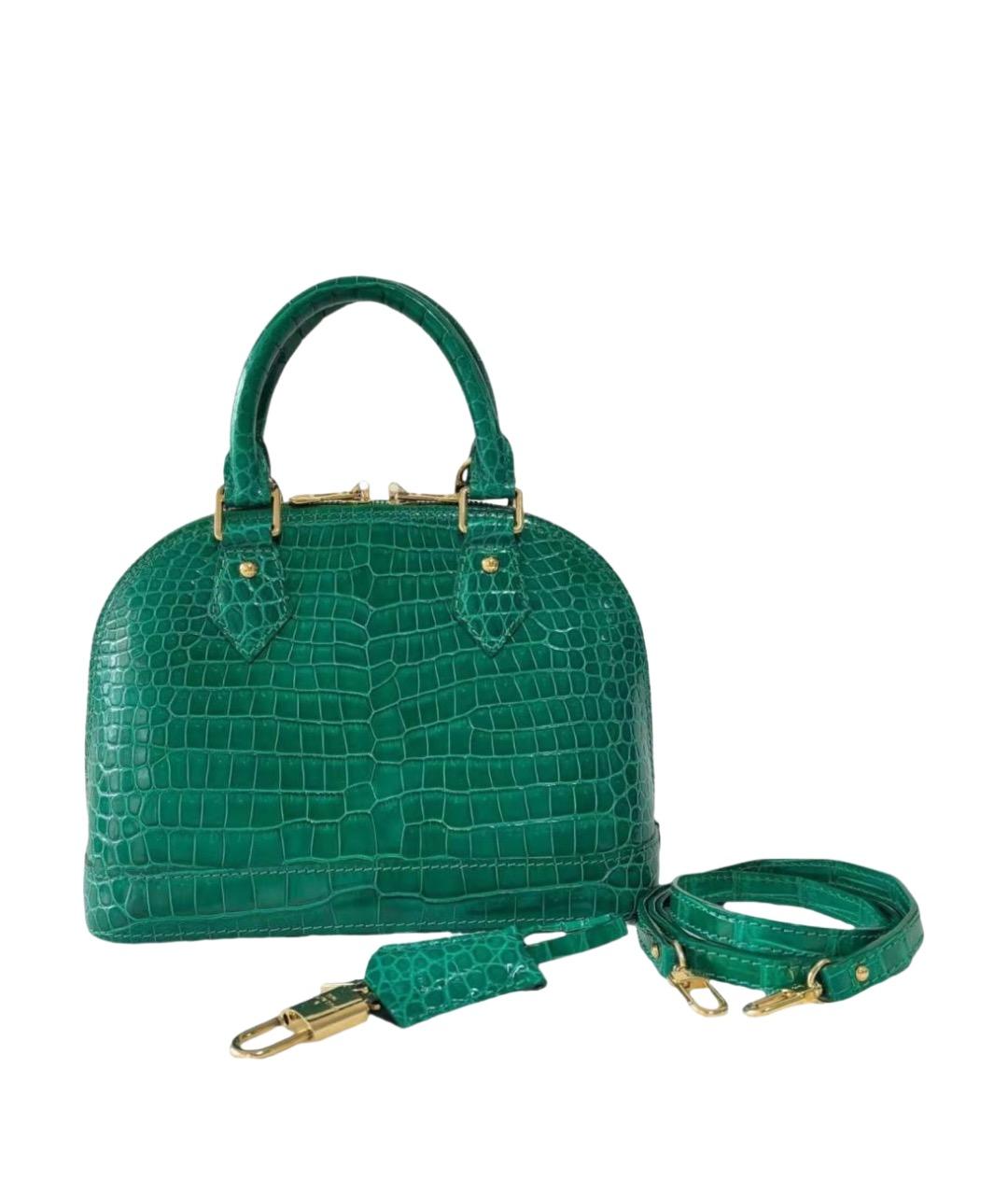LOUIS VUITTON Зеленая сумка с короткими ручками из экзотической кожи, фото 1