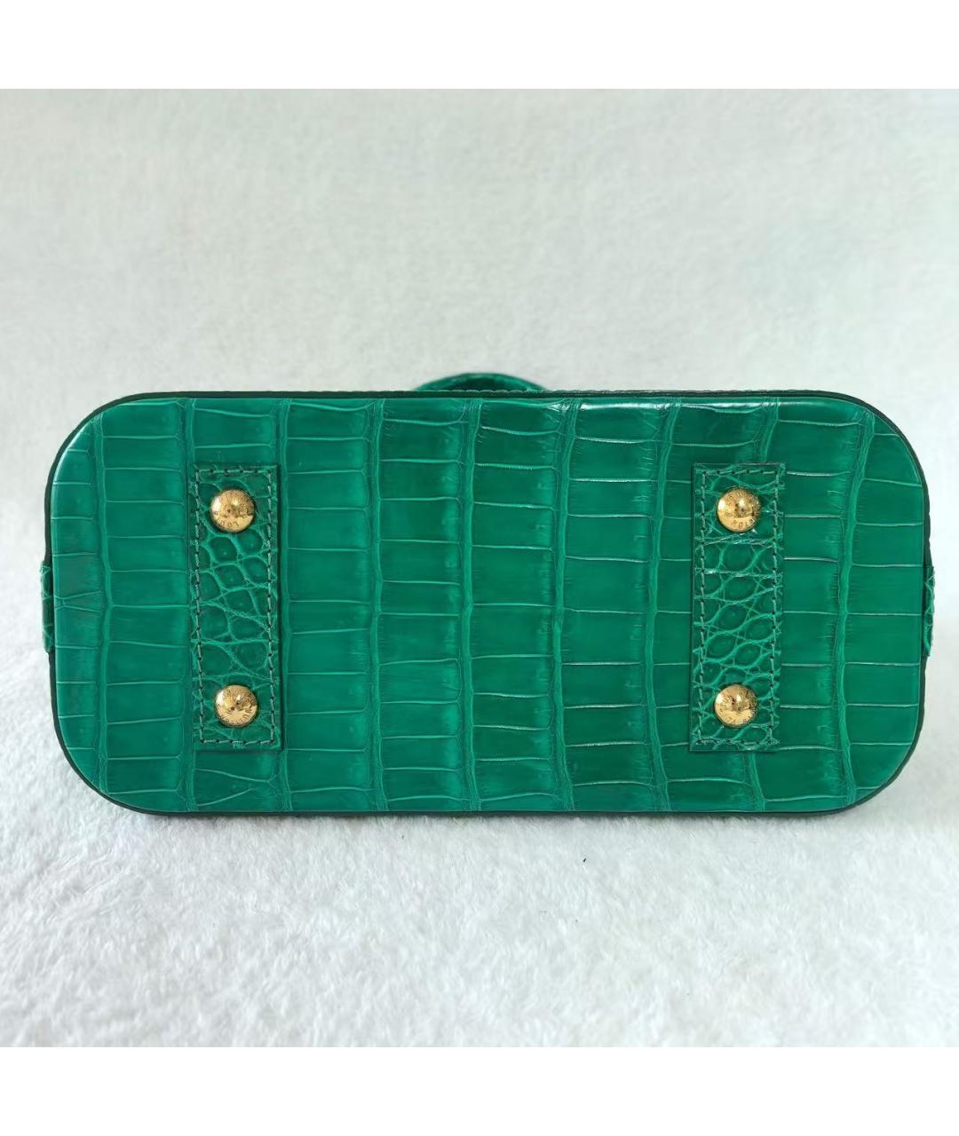 LOUIS VUITTON Зеленая сумка с короткими ручками из экзотической кожи, фото 6