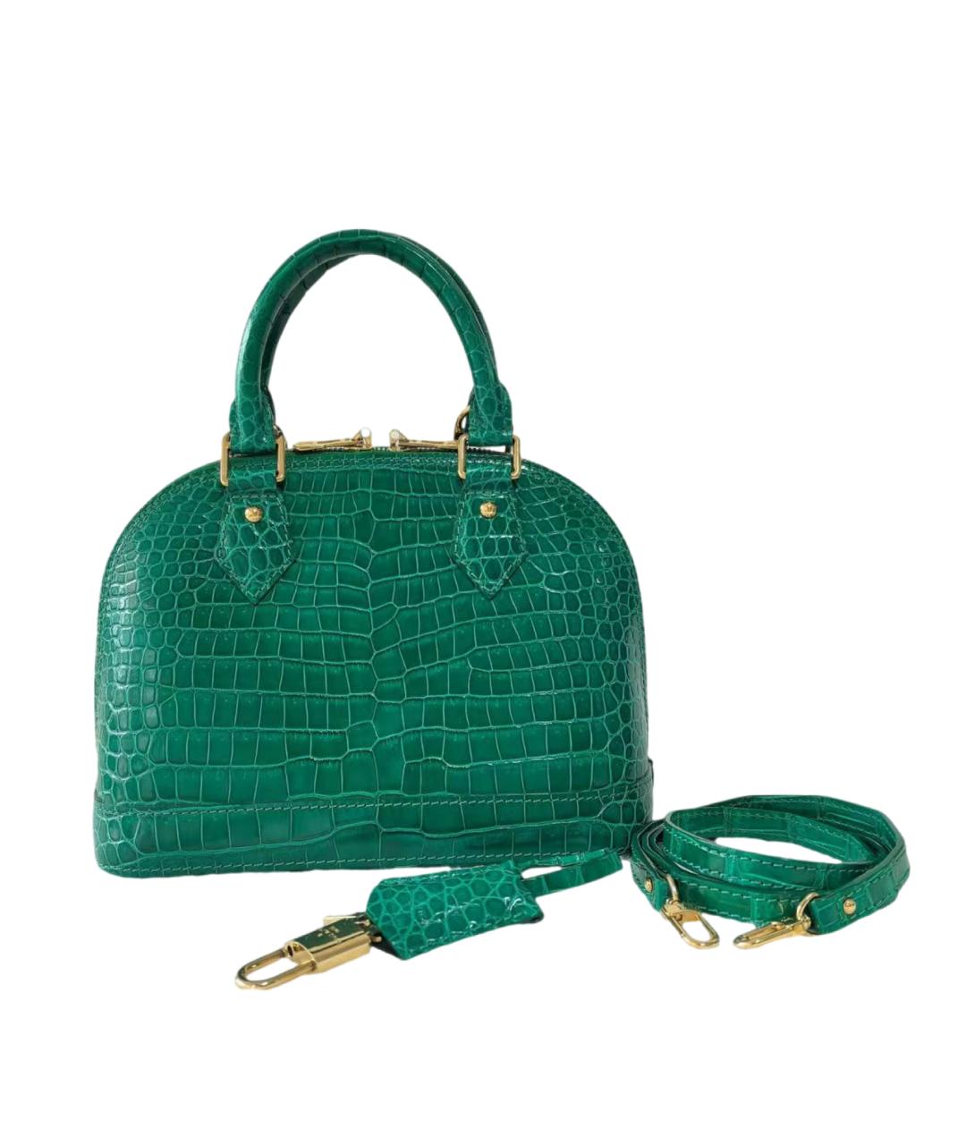 LOUIS VUITTON Зеленая сумка с короткими ручками из экзотической кожи, фото 7