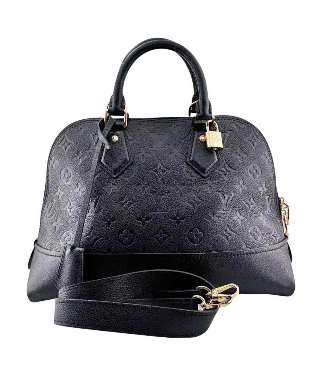LOUIS VUITTON Черная кожаная сумка с короткими ручками, фото 1