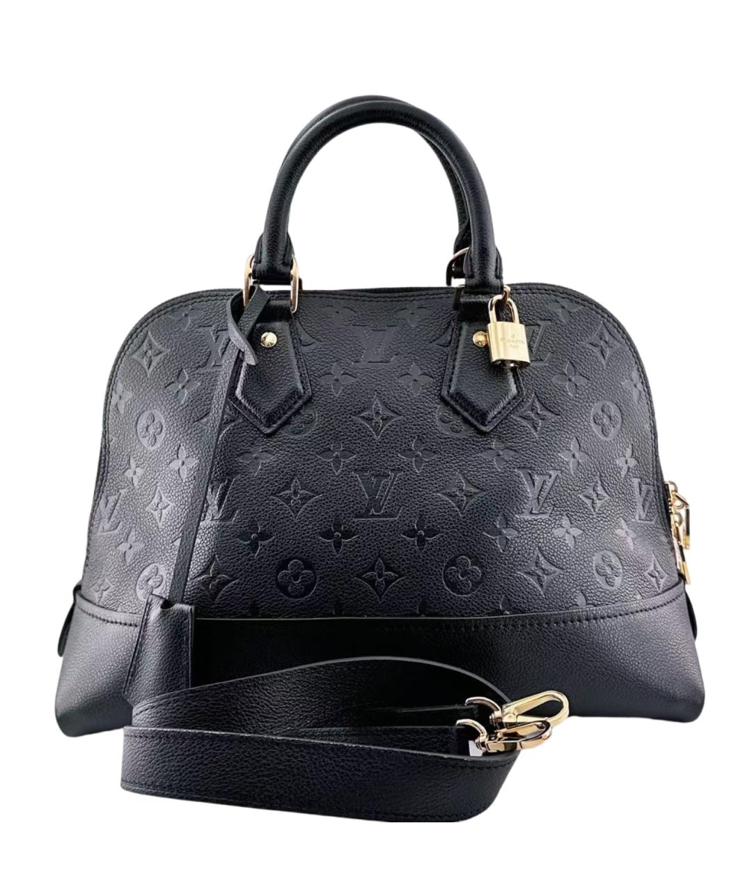 LOUIS VUITTON Черная кожаная сумка с короткими ручками, фото 6