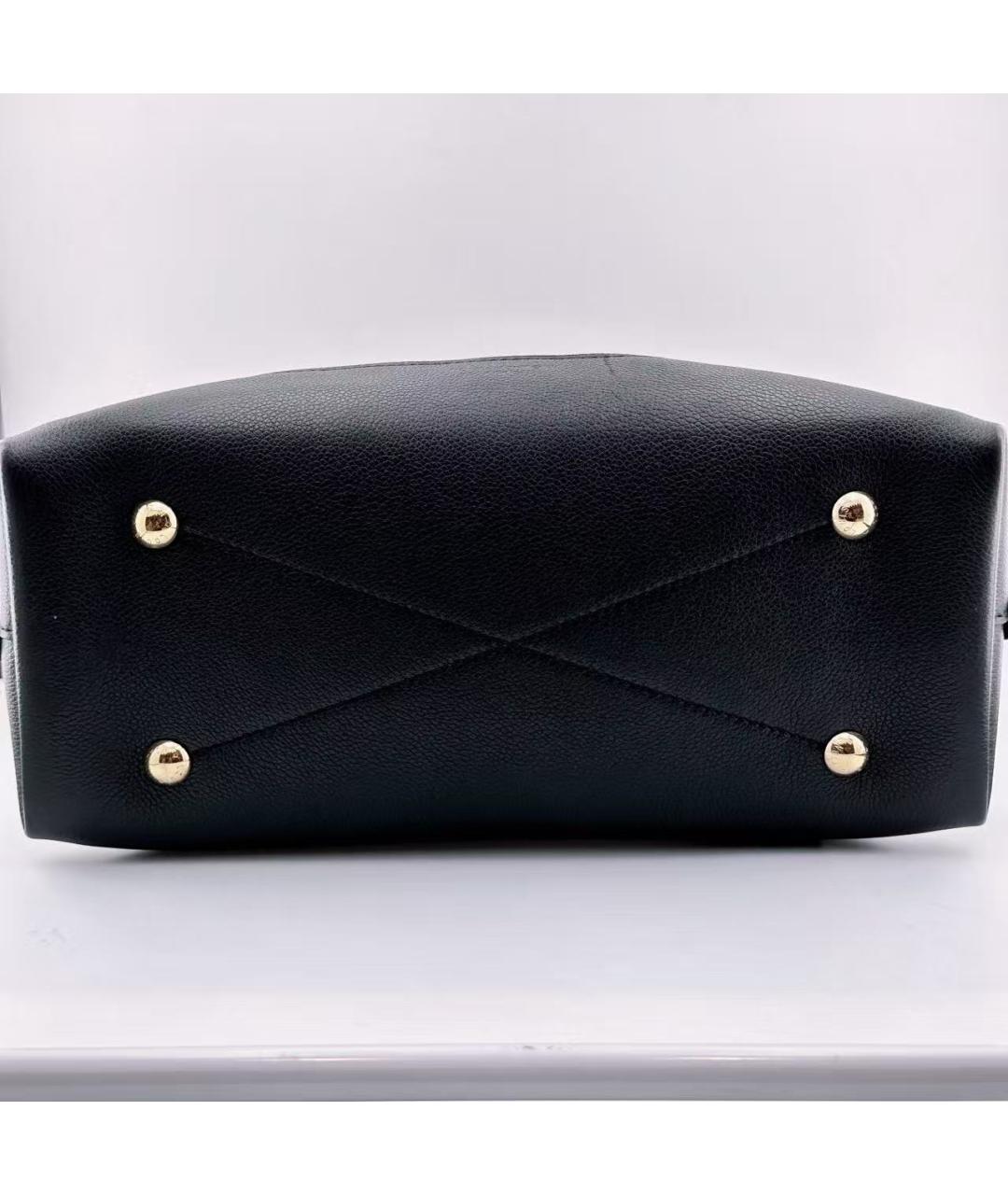 LOUIS VUITTON Черная кожаная сумка с короткими ручками, фото 4