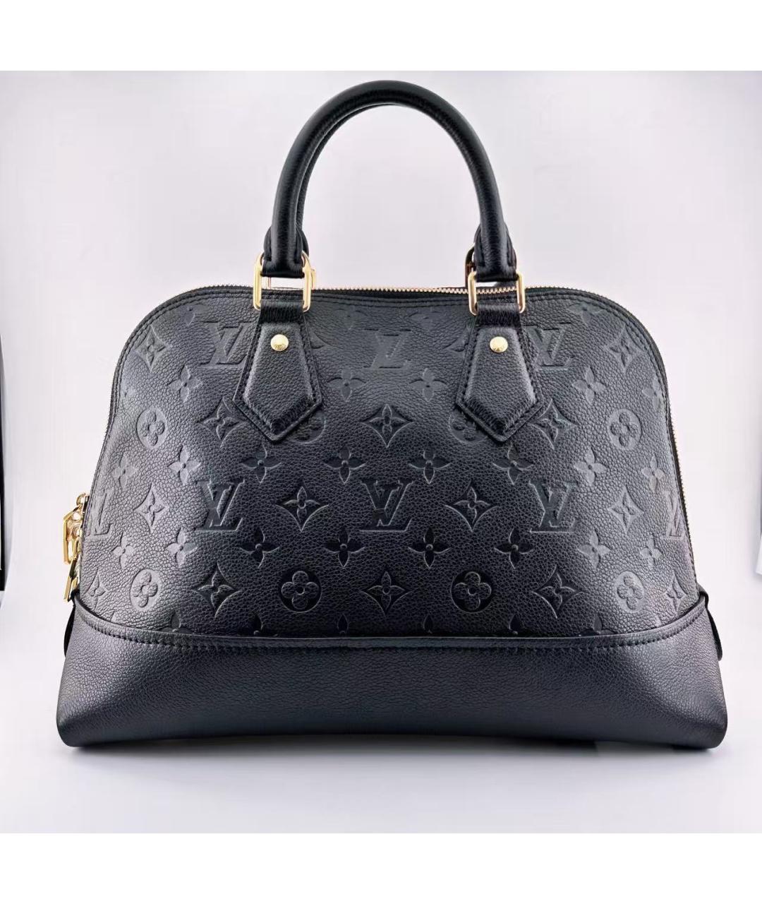 LOUIS VUITTON Черная кожаная сумка с короткими ручками, фото 3