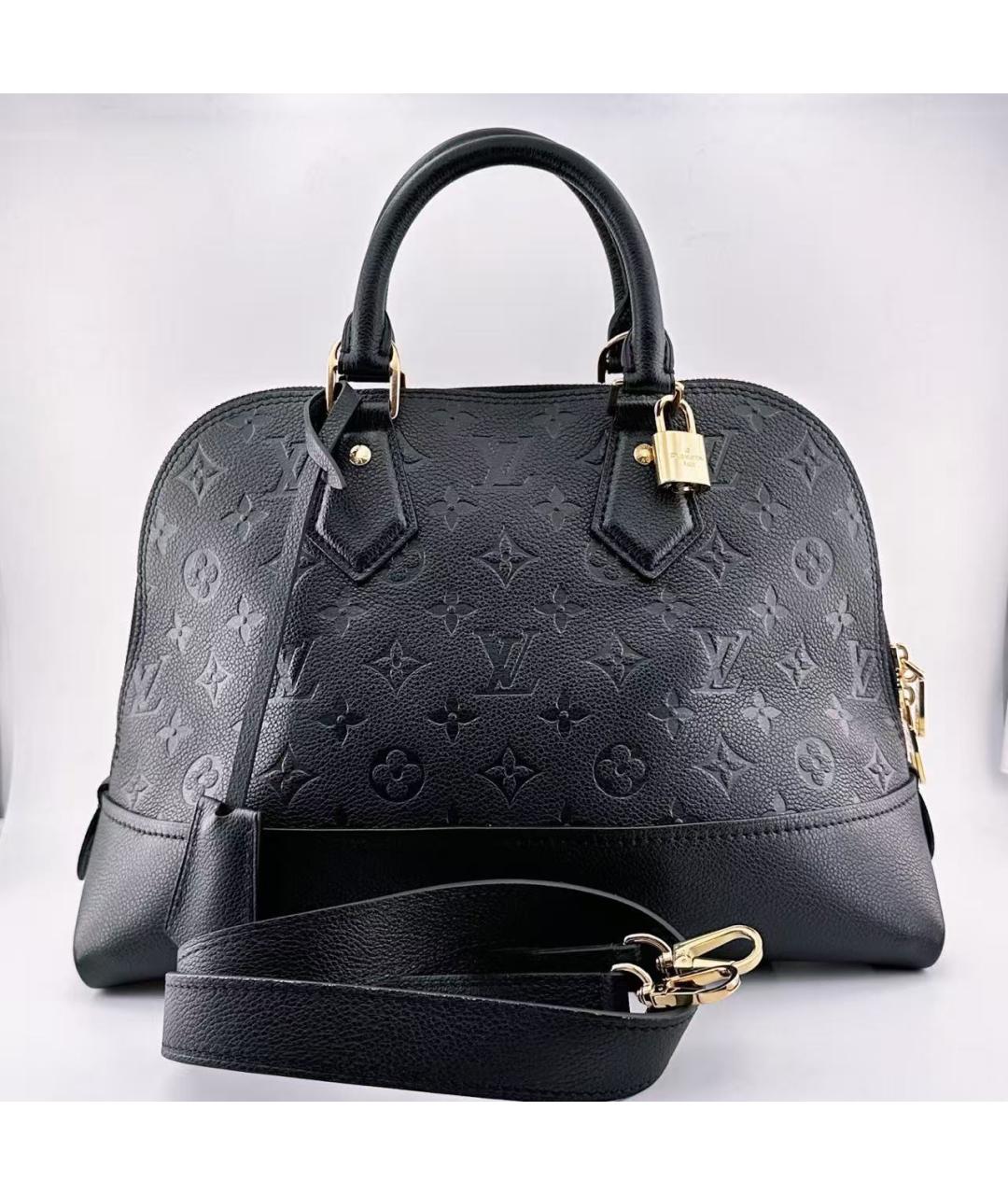 LOUIS VUITTON Черная кожаная сумка с короткими ручками, фото 2