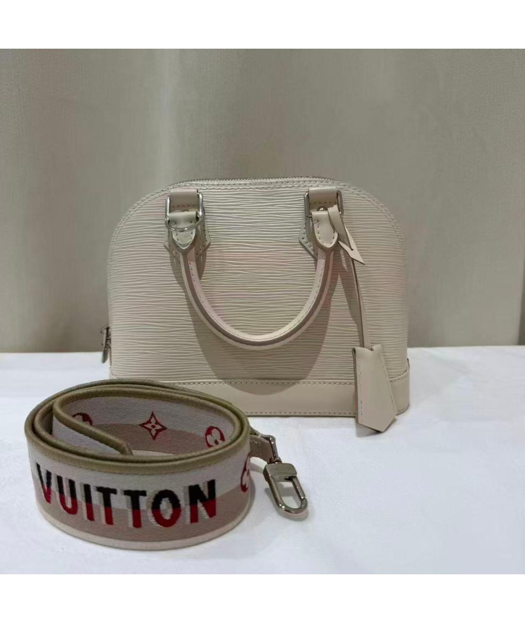 LOUIS VUITTON Белая кожаная сумка с короткими ручками, фото 2