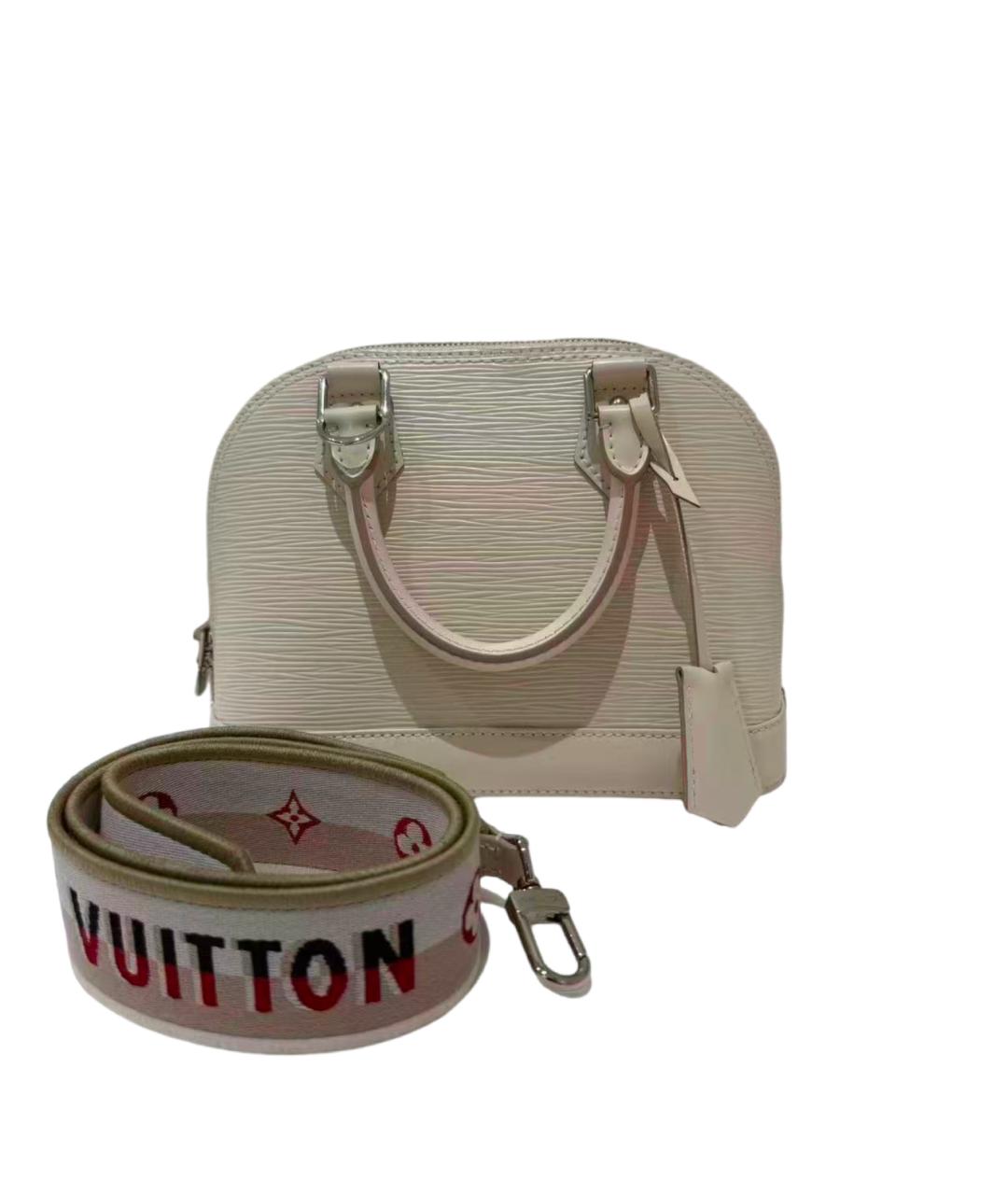 LOUIS VUITTON Белая кожаная сумка с короткими ручками, фото 4