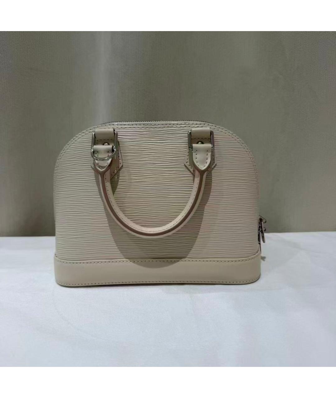 LOUIS VUITTON Белая кожаная сумка с короткими ручками, фото 3