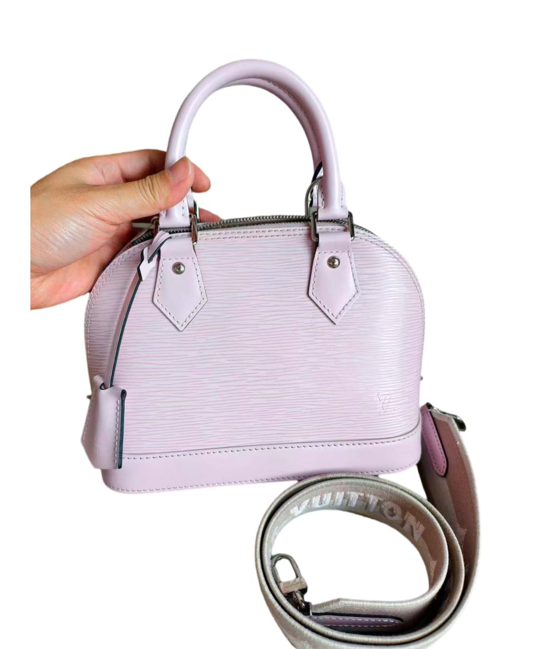 LOUIS VUITTON Фиолетовая кожаная сумка с короткими ручками, фото 8