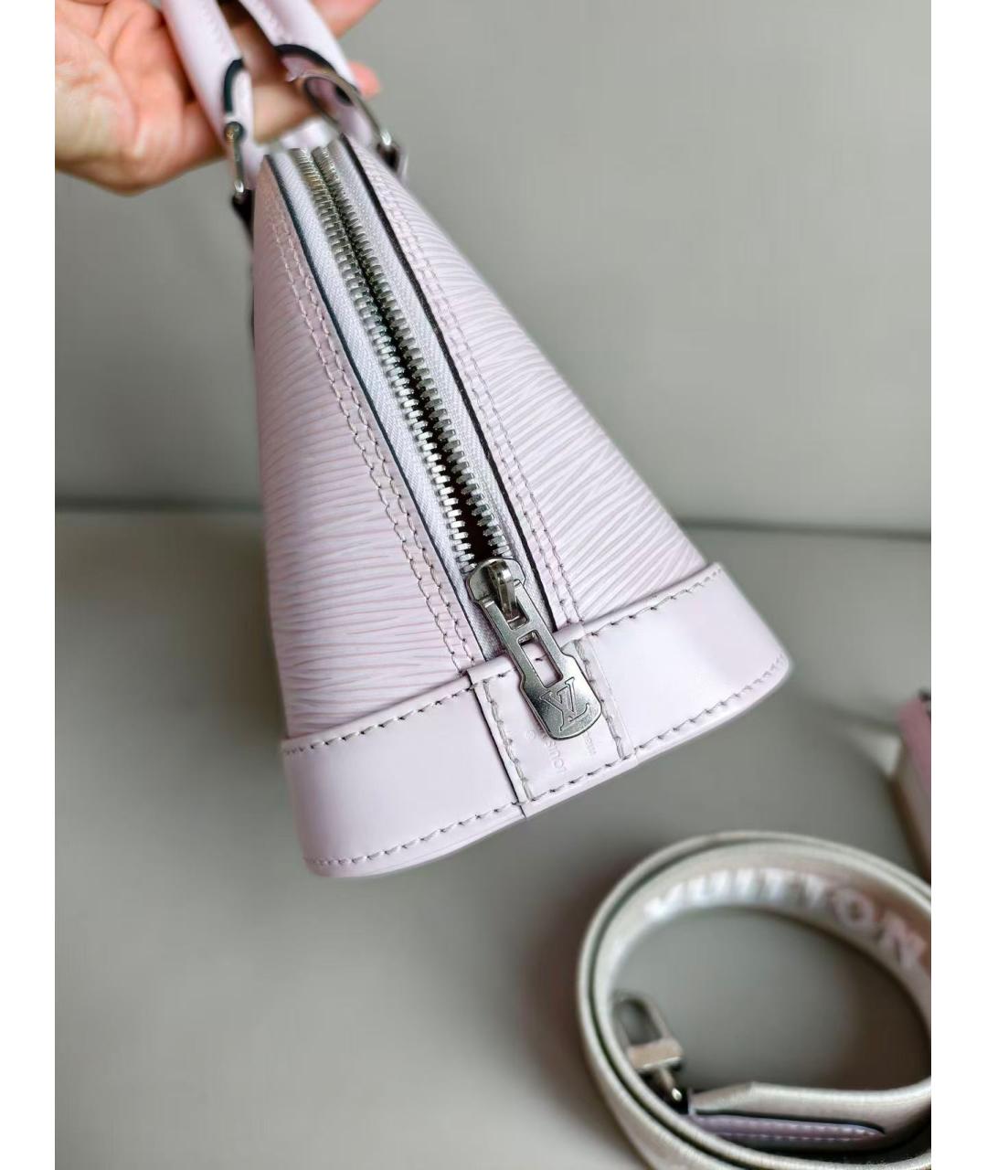 LOUIS VUITTON Фиолетовая кожаная сумка с короткими ручками, фото 4