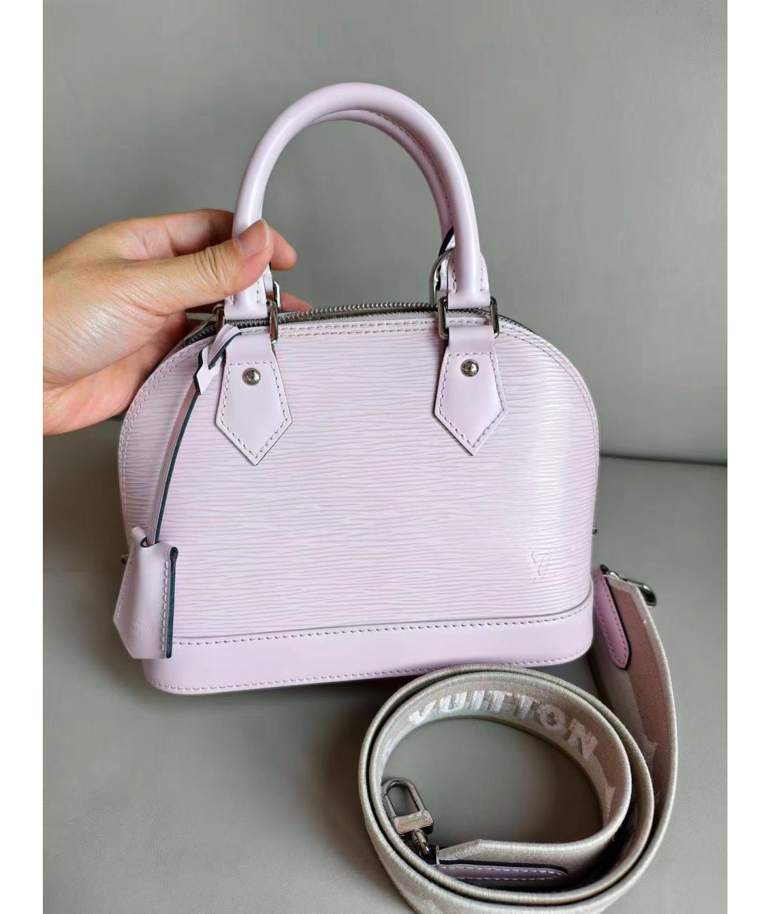 LOUIS VUITTON Фиолетовая кожаная сумка с короткими ручками, фото 2