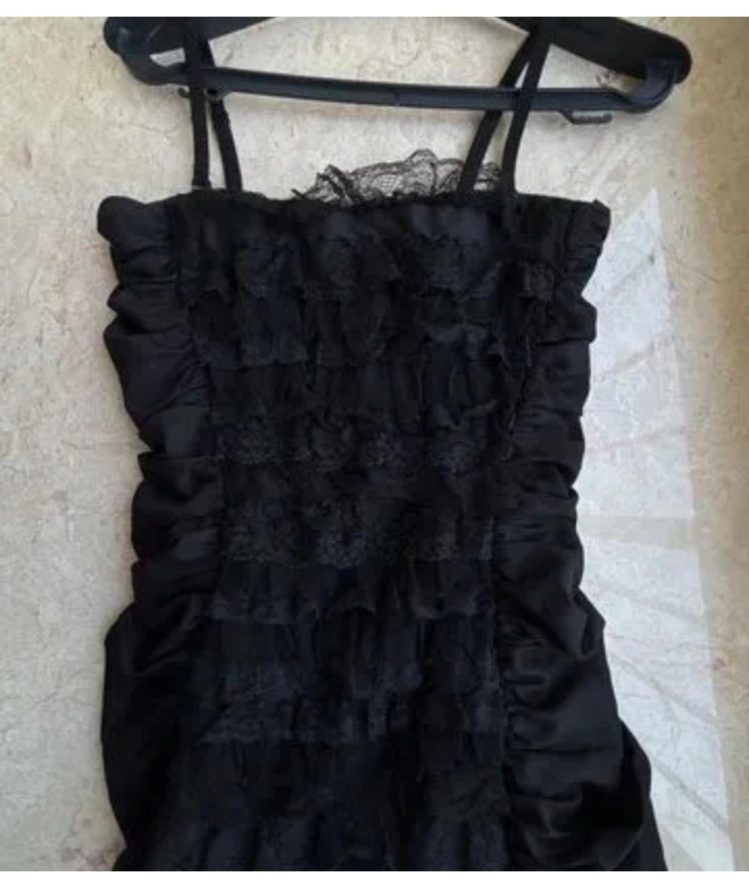 DOLCE&GABBANA Черное полиэстеровое коктейльное платье, фото 4