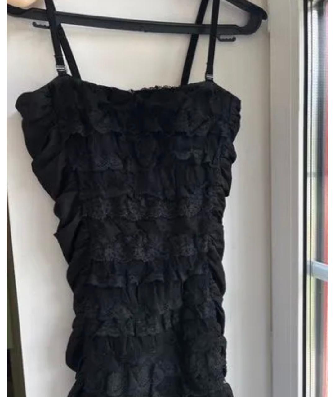 DOLCE&GABBANA Черное полиэстеровое коктейльное платье, фото 9