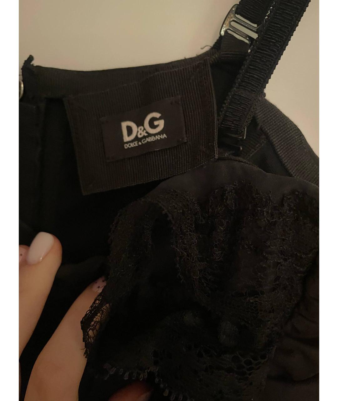 DOLCE&GABBANA Черное полиэстеровое коктейльное платье, фото 3