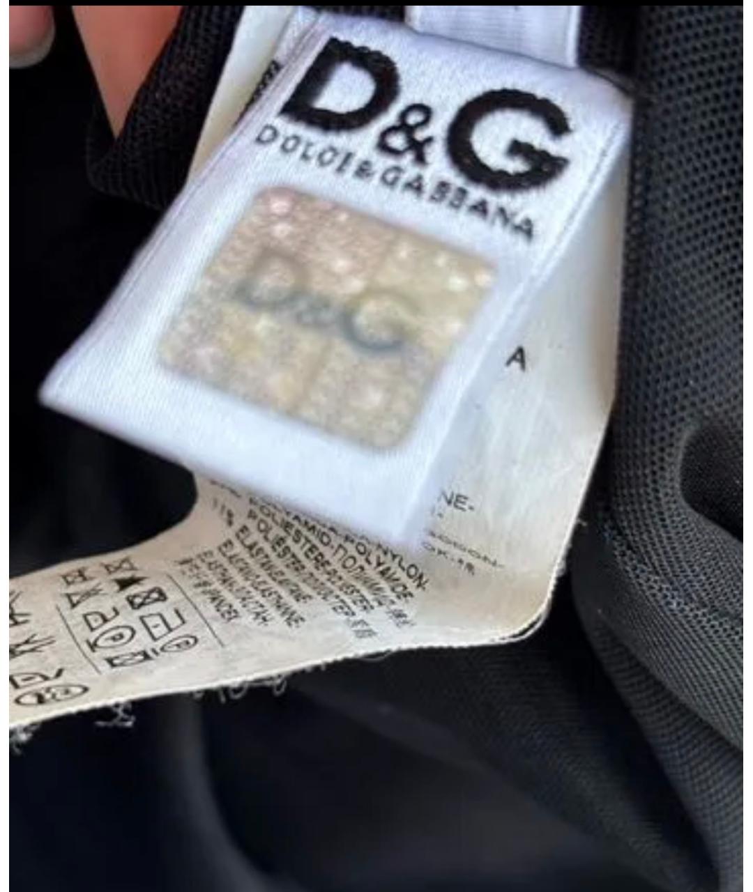 DOLCE&GABBANA Черное полиэстеровое коктейльное платье, фото 8