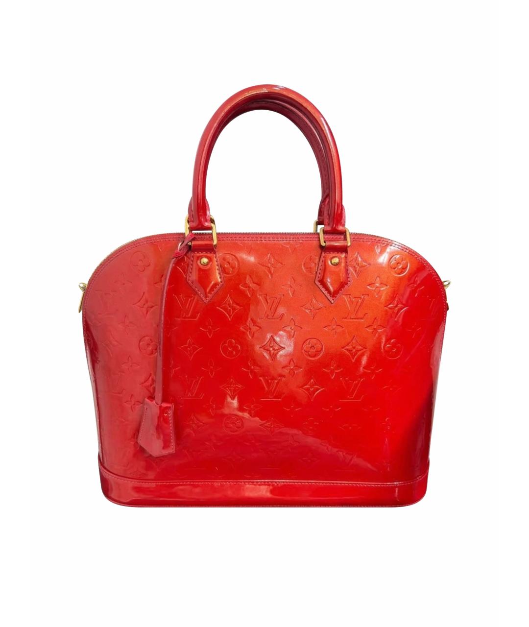 LOUIS VUITTON Красная кожаная сумка с короткими ручками, фото 1