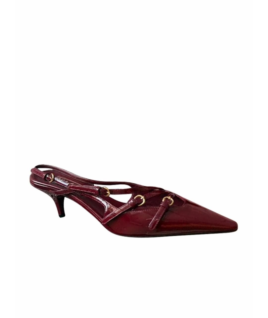 MIU MIU Бордовые туфли из лакированной кожи, фото 1