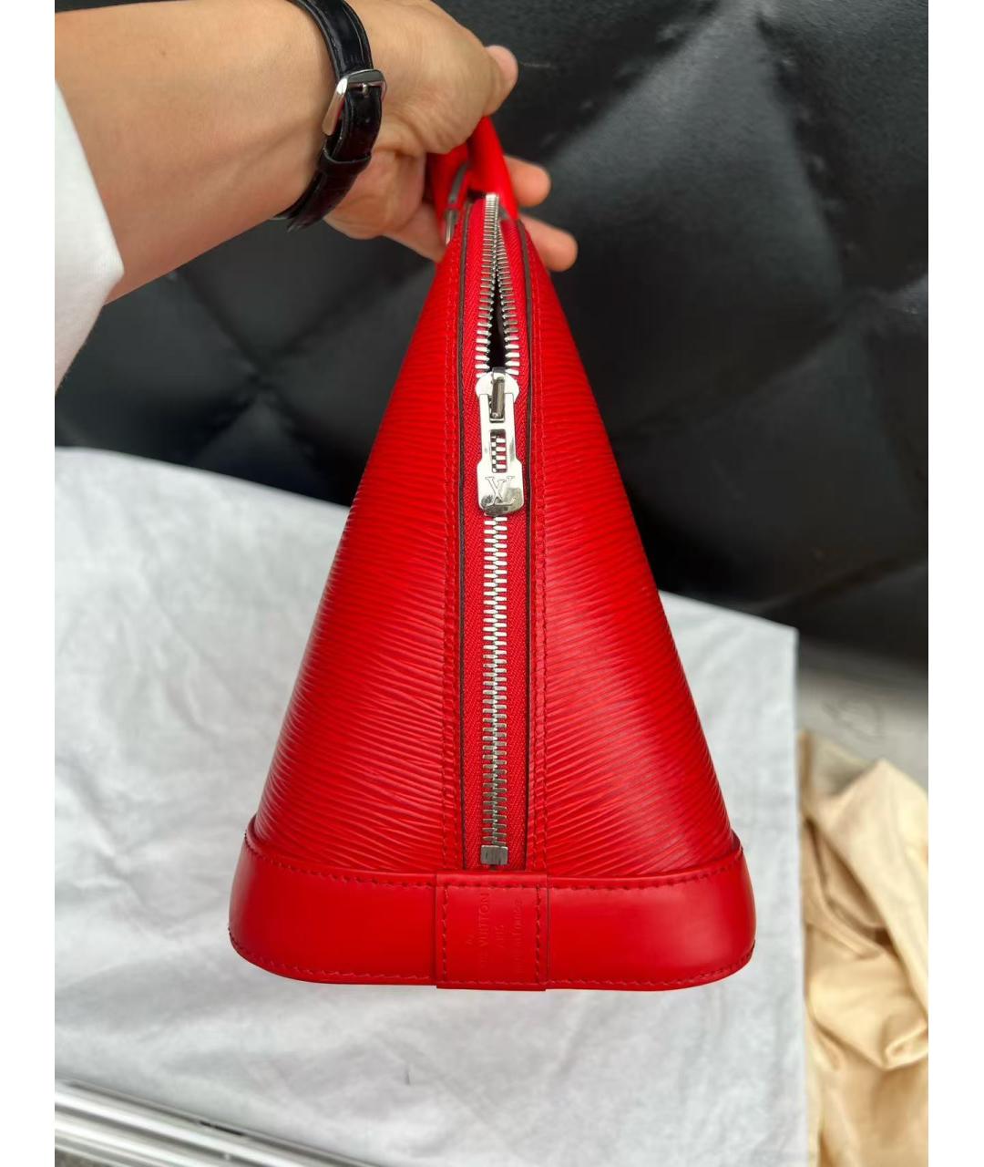 LOUIS VUITTON Красная кожаная сумка через плечо, фото 4