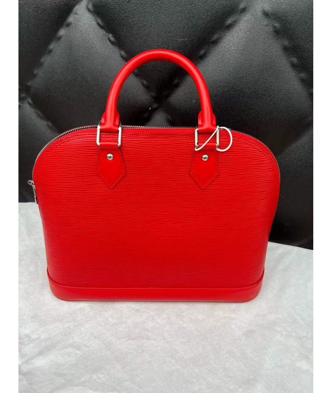 LOUIS VUITTON Красная кожаная сумка через плечо, фото 3