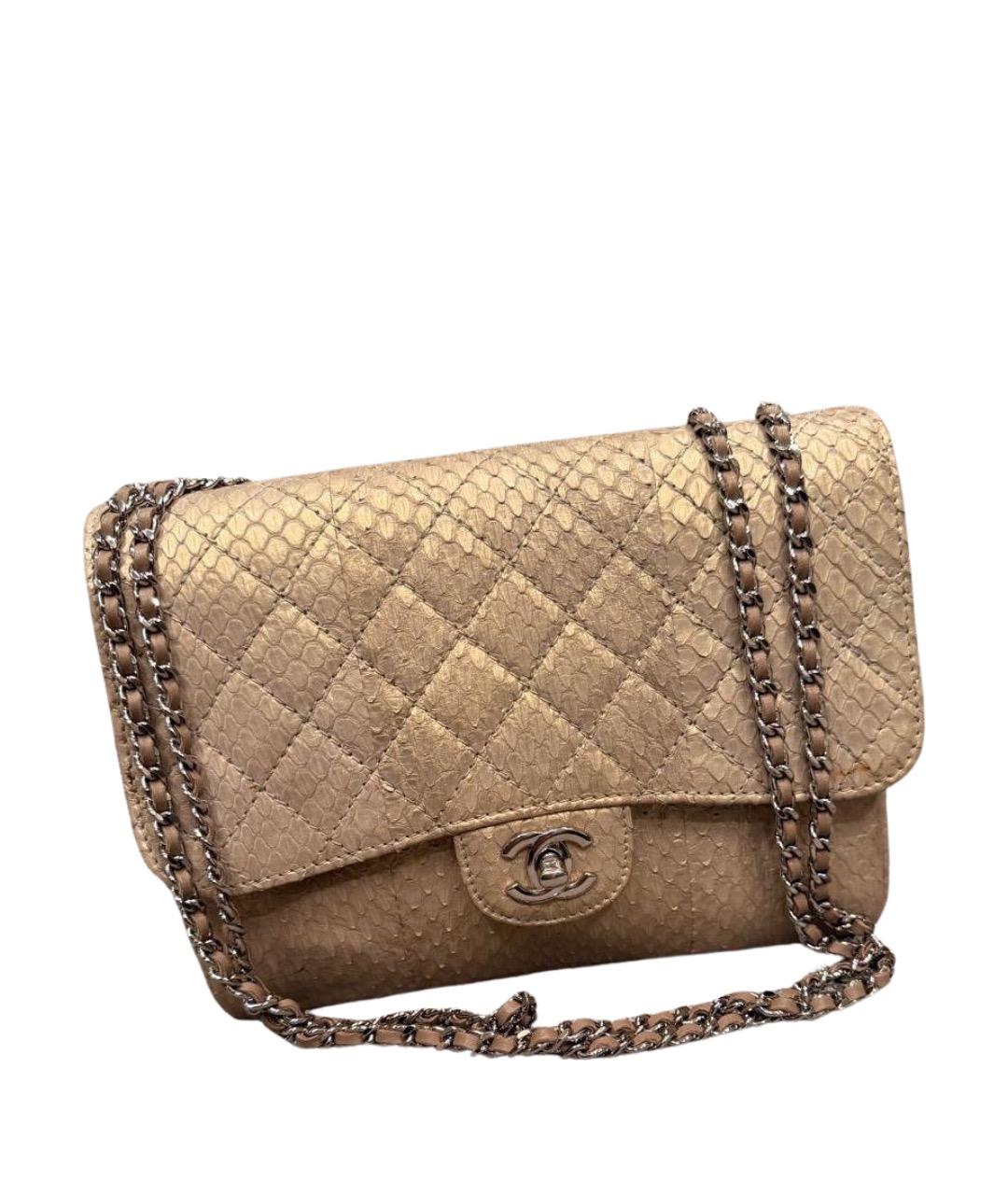 CHANEL Бежевая сумка через плечо из экзотической кожи, фото 1