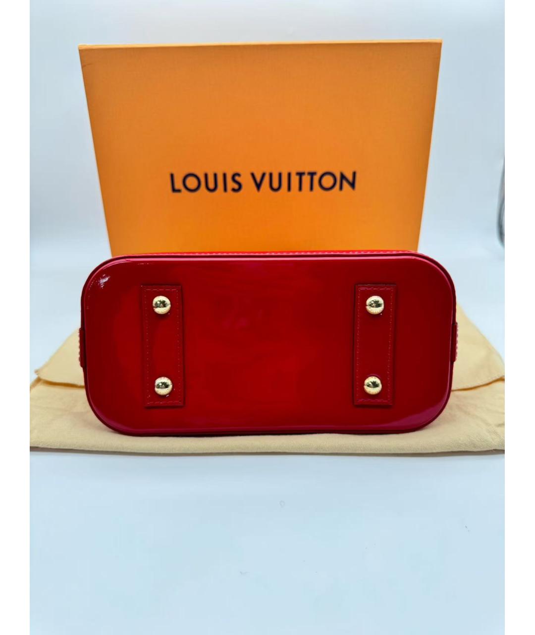 LOUIS VUITTON Красная кожаная сумка с короткими ручками, фото 5
