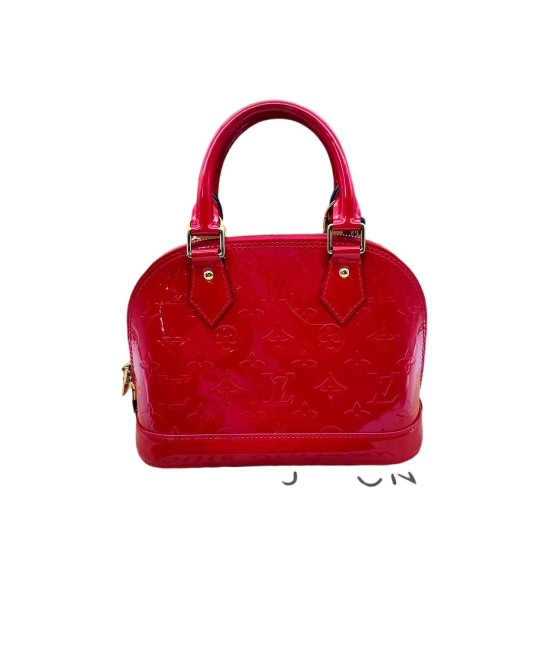 LOUIS VUITTON Красная кожаная сумка с короткими ручками, фото 6