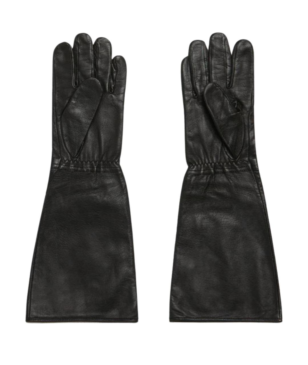 YOHJI YAMAMOTO Черные кожаные перчатки, фото 1