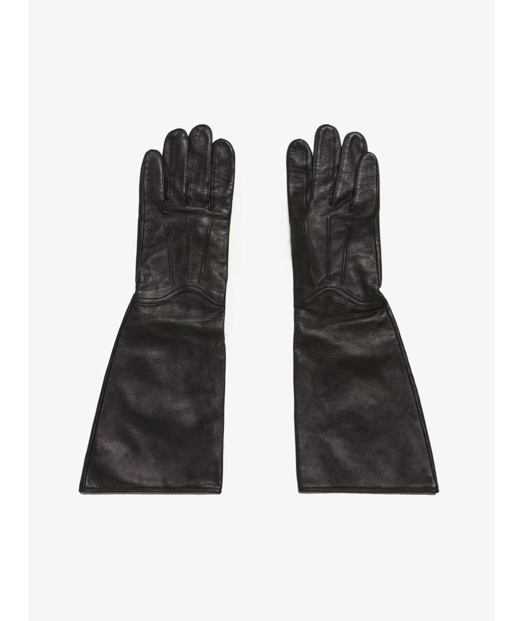 YOHJI YAMAMOTO Черные кожаные перчатки, фото 2