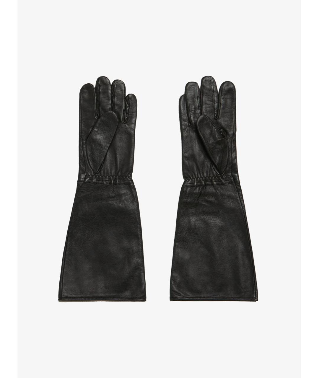YOHJI YAMAMOTO Черные кожаные перчатки, фото 3