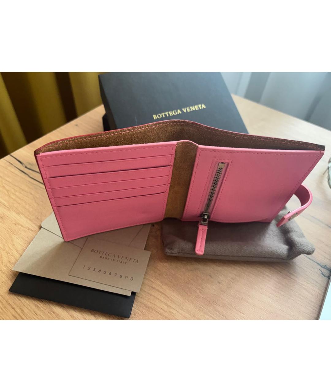 BOTTEGA VENETA Красный кожаный кошелек, фото 4