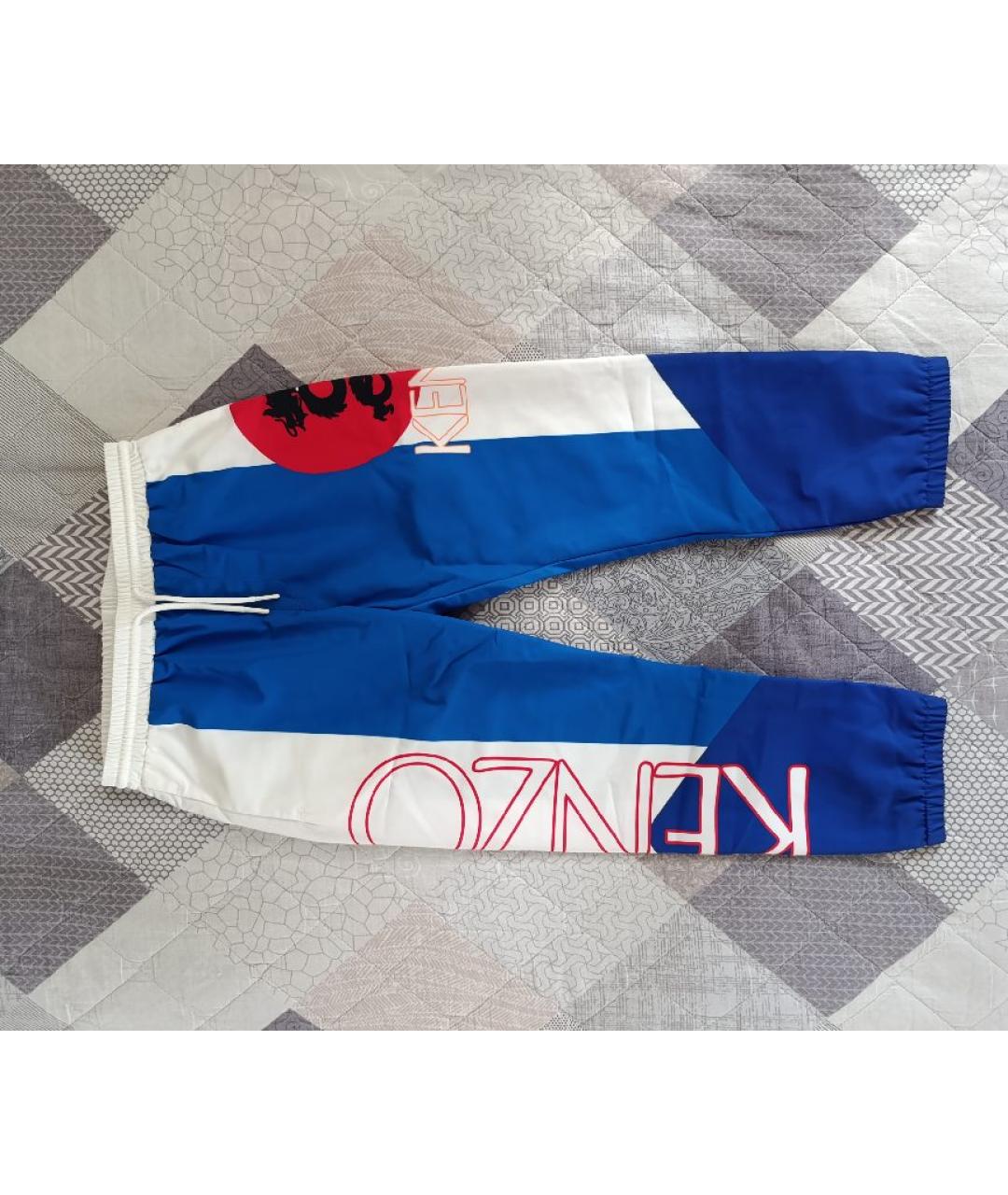 KENZO Синие полиэстеровые брюки и шорты, фото 4