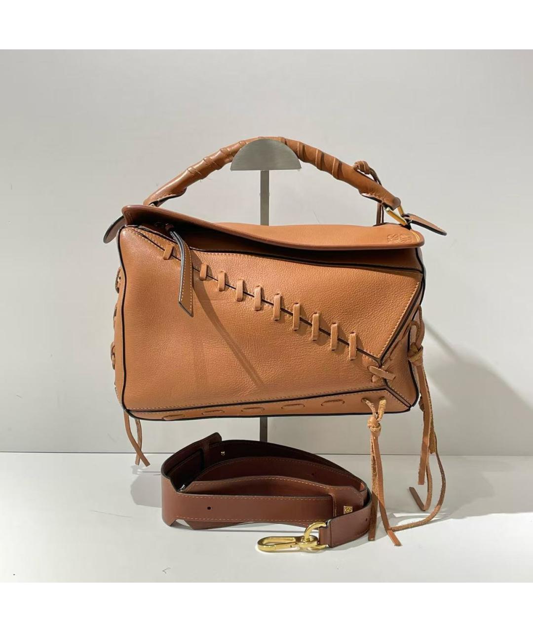 LOEWE Коричневая кожаная сумка через плечо, фото 2
