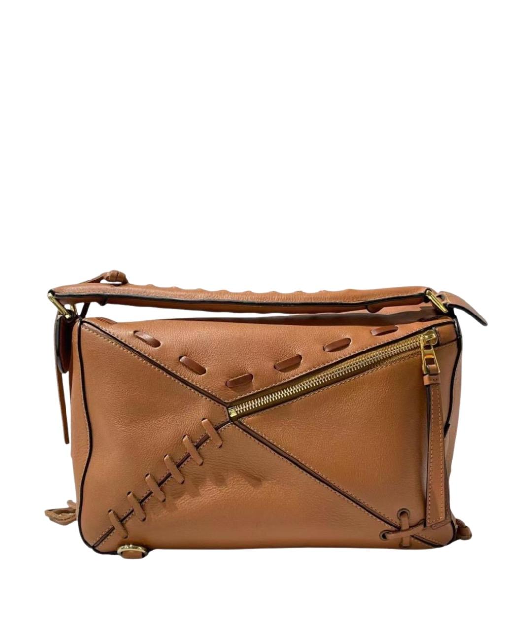 LOEWE Коричневая кожаная сумка через плечо, фото 1