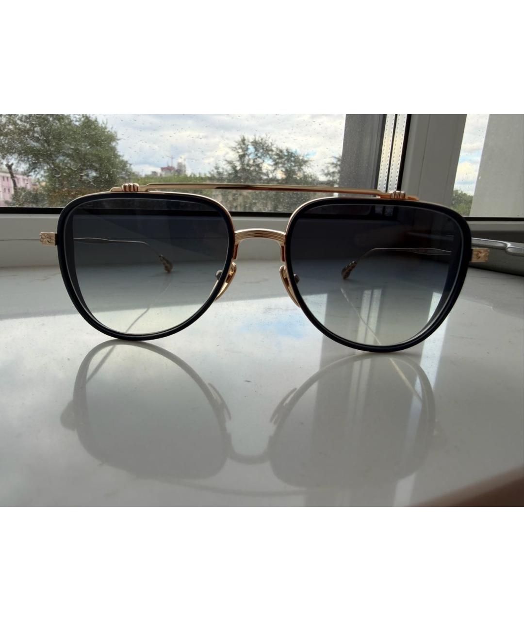 CHROME HEARTS Темно-синие металлические солнцезащитные очки, фото 5