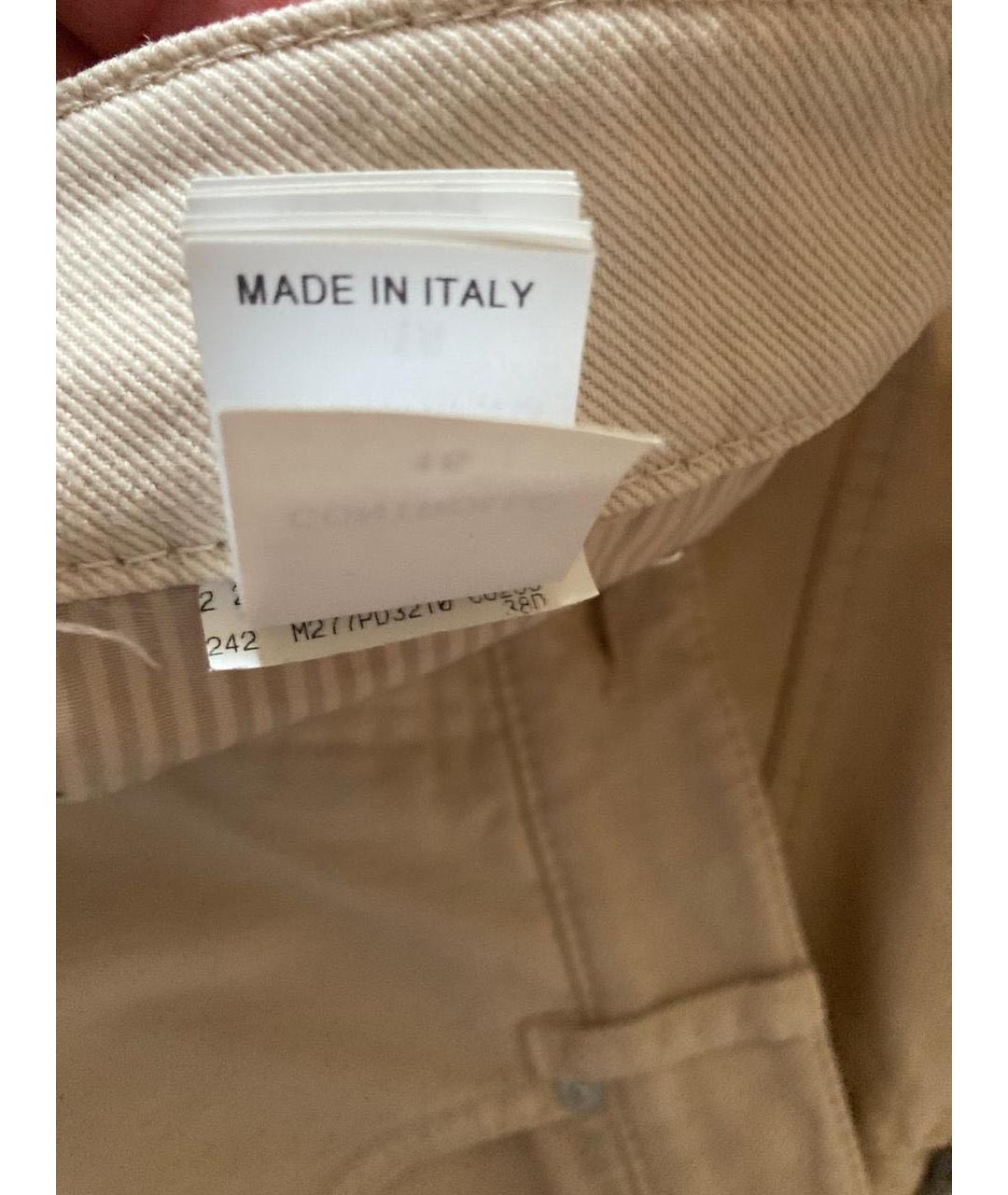 BRUNELLO CUCINELLI Бежевые хлопко-эластановые прямые джинсы, фото 7