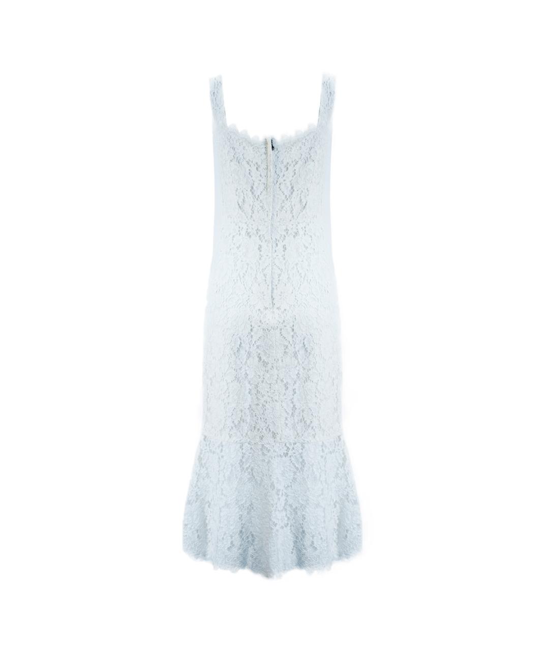 DOLCE&GABBANA Белое хлопковое повседневное платье, фото 2