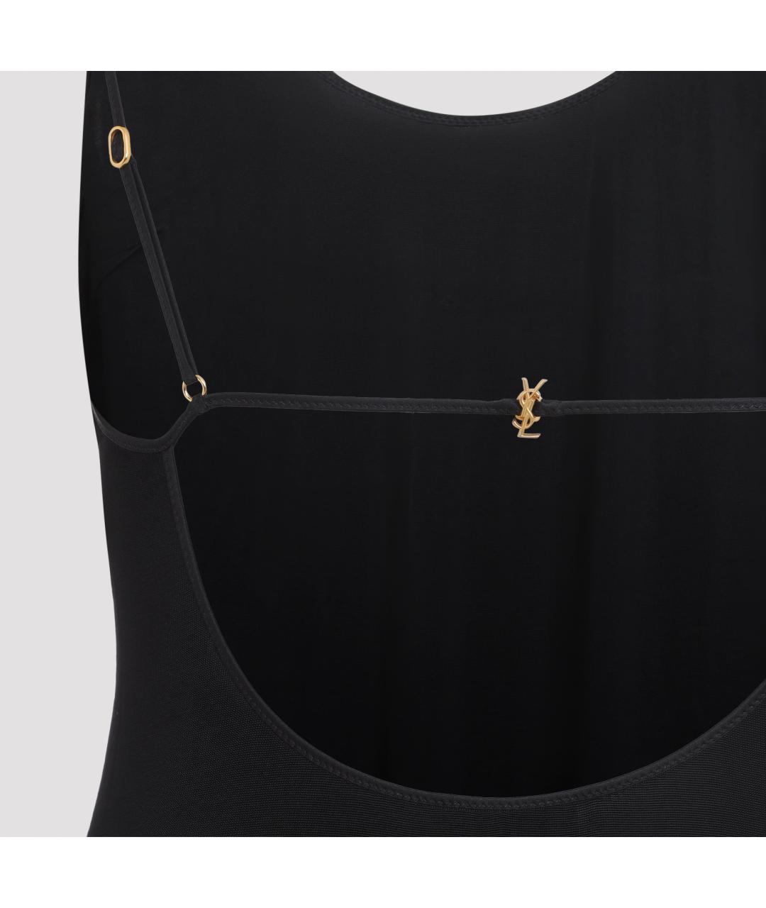 SAINT LAURENT Черное вискозное повседневное платье, фото 4