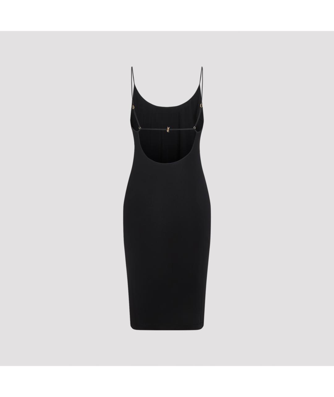 SAINT LAURENT Черное вискозное повседневное платье, фото 3