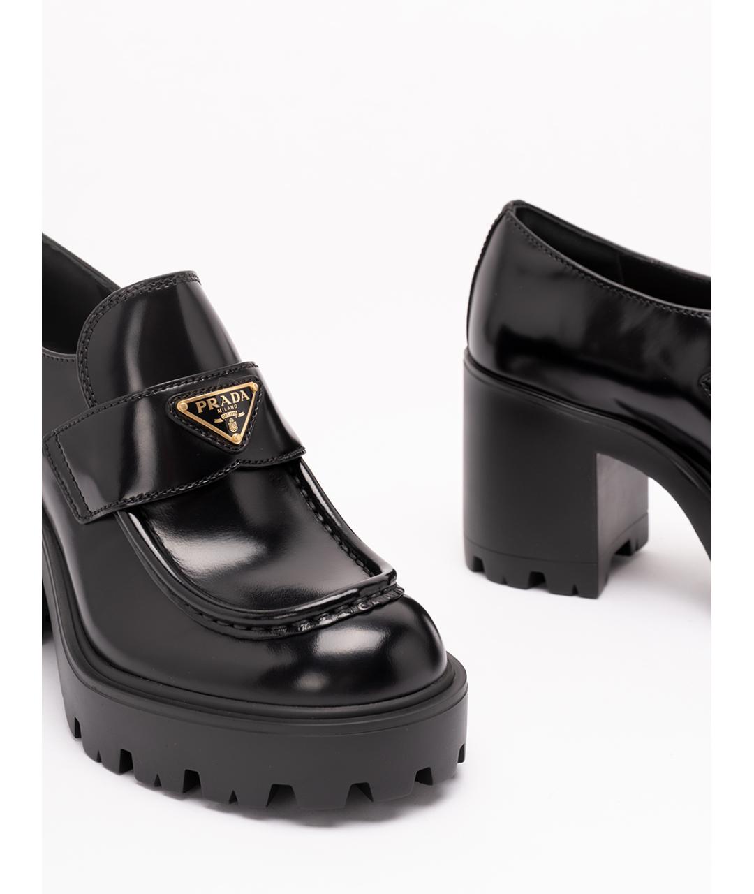 PRADA Черные кожаные лоферы, фото 5