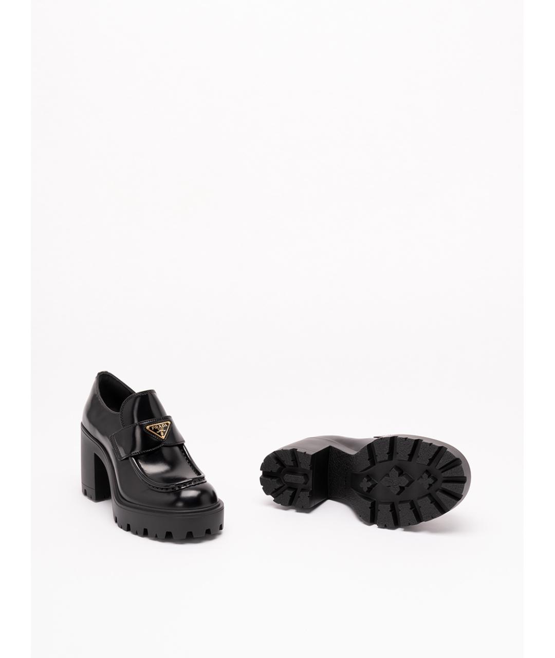 PRADA Черные кожаные лоферы, фото 4