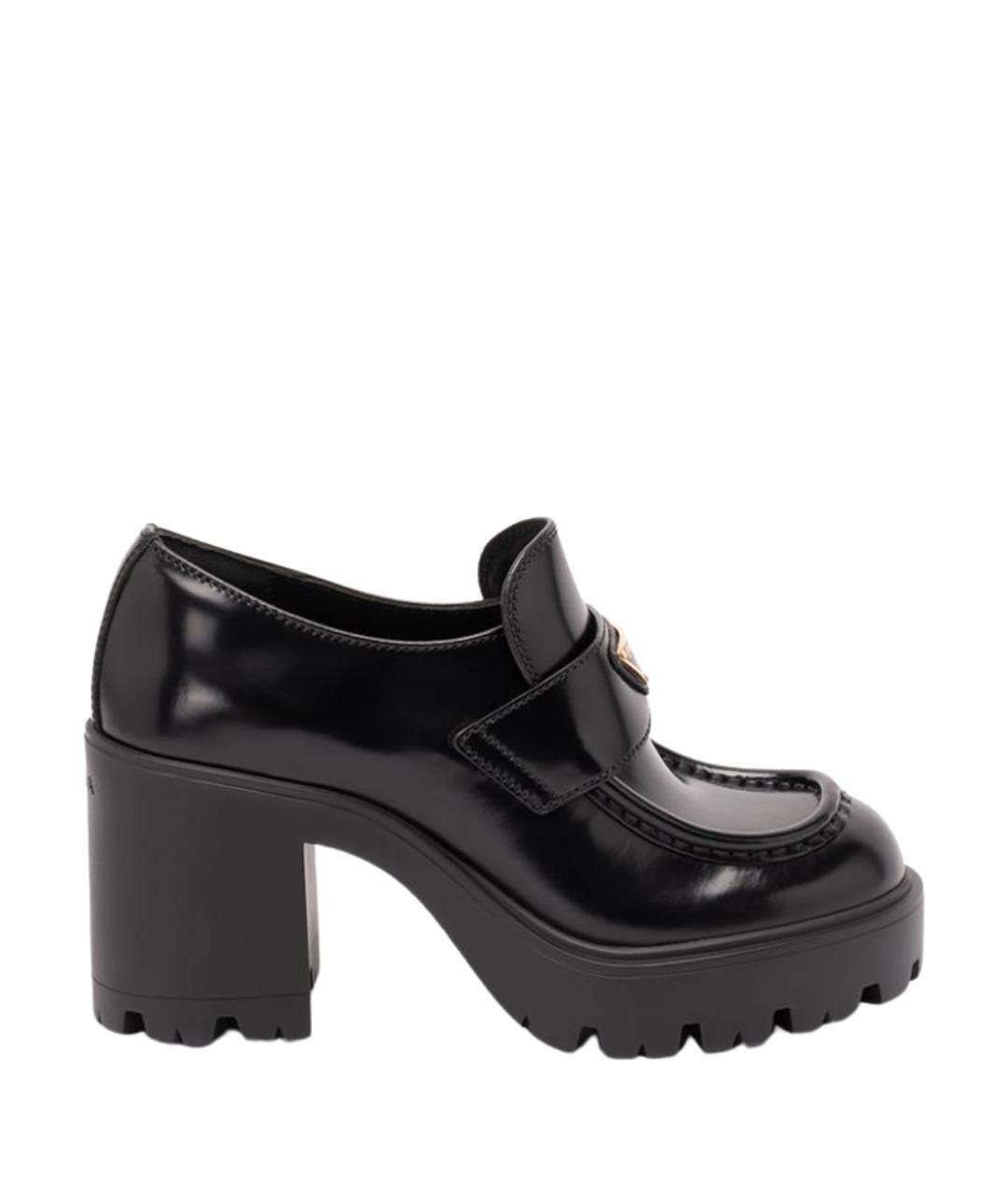 PRADA Черные кожаные лоферы, фото 1